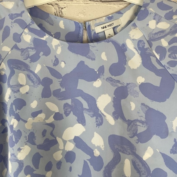 Nine West Purple Geometric Blouse Floral size XL - Picture 5 of 10